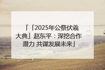 「2025年公祭伏羲大典」赵东平：深挖合作潜力 共谋发展未来