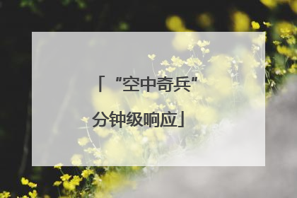 “空中奇兵”分钟级响应