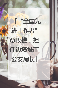 “全国先进工作者”贾牧樵，担任边境城市公安局长