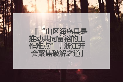 “山区海岛县是推动共同富裕的工作难点”，浙江开会聚焦破解之道