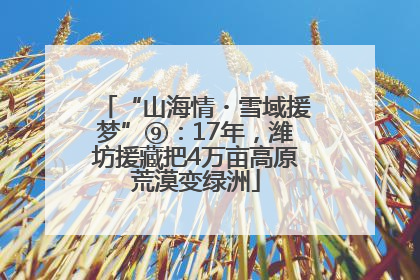 “山海情・雪域援梦”⑨：17年，潍坊援藏把4万亩高原荒漠变绿洲