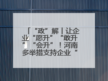 “政”解丨让企业“愿升”“敢升”“会升”！河南多举措支持企业“小升规”