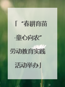 “春耕育苗·童心向农”劳动教育实践活动举办