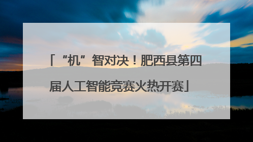 “机”智对决！肥西县第四届人工智能竞赛火热开赛