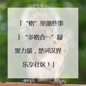 “格”里那些事丨“多格合一”凝聚力量，楚河汉界乐享社区！
