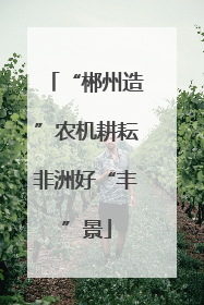 “郴州造”农机耕耘非洲好“丰”景