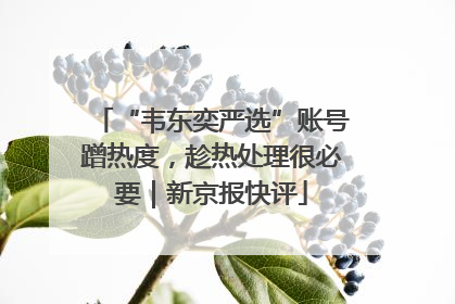 “韦东奕严选”账号蹭热度，趁热处理很必要｜新京报快评
