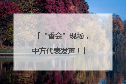 “香会”现场，中方代表发声！
