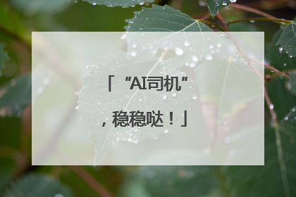 “AI司机”，稳稳哒！