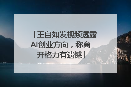 王自如发视频透露AI创业方向，称离开格力有遗憾