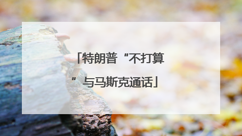 特朗普“不打算”与马斯克通话