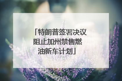 特朗普签署决议 阻止加州禁售燃油新车计划