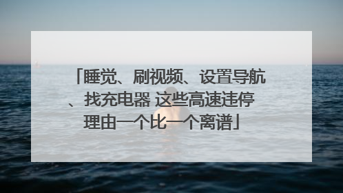 睡觉、刷视频、设置导航、找充电器 这些高速违停理由一个比一个离谱