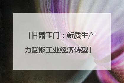 甘肃玉门：新质生产力赋能工业经济转型