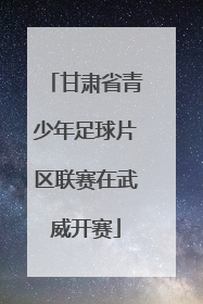 甘肃省青少年足球片区联赛在武威开赛