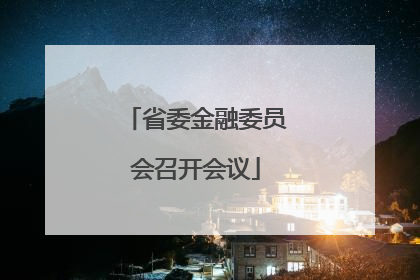 省委金融委员会召开会议