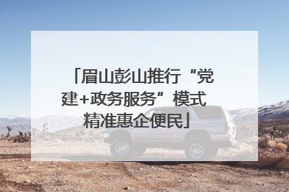 眉山彭山推行“党建+政务服务”模式 精准惠企便民
