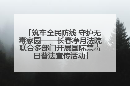 筑牢全民防线 守护无毒家园——长春净月法院联合多部门开展国际禁毒日普法宣传活动