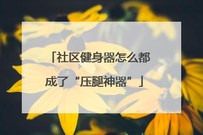 社区健身器怎么都成了“压腿神器”