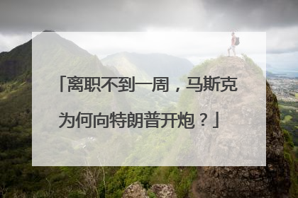 离职不到一周，马斯克为何向特朗普开炮？