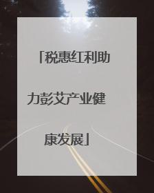 税惠红利助力彭艾产业健康发展