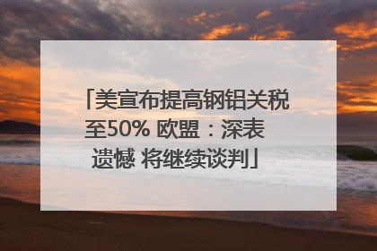 美宣布提高钢铝关税至50% 欧盟：深表遗憾 将继续谈判