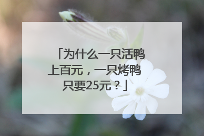 为什么一只活鸭上百元，一只烤鸭只要25元？