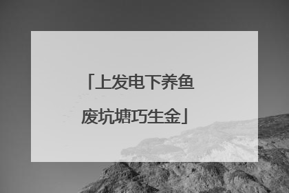 上发电下养鱼 废坑塘巧生金