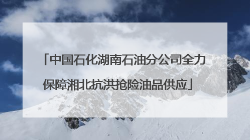 中国石化湖南石油分公司全力保障湘北抗洪抢险油品供应