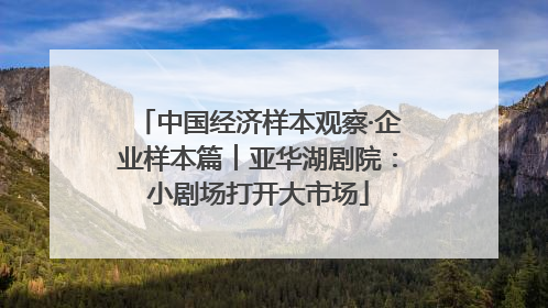 中国经济样本观察·企业样本篇︱亚华湖剧院：小剧场打开大市场