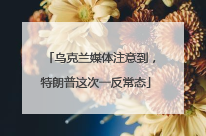 乌克兰媒体注意到，特朗普这次一反常态