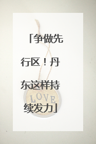 争做先行区！丹东这样持续发力