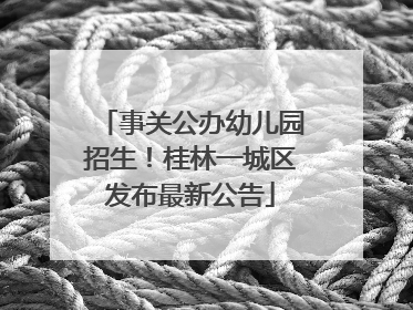 事关公办幼儿园招生！桂林一城区发布最新公告