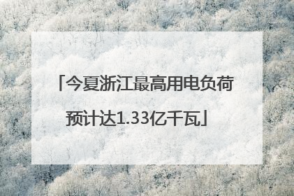 今夏浙江最高用电负荷预计达1.33亿千瓦