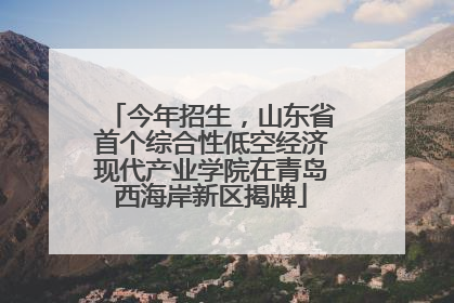 今年招生，山东省首个综合性低空经济现代产业学院在青岛西海岸新区揭牌