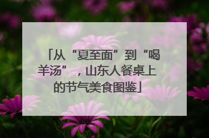 从“夏至面”到“喝羊汤”，山东人餐桌上的节气美食图鉴