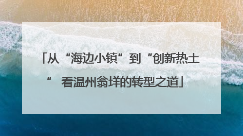 从“海边小镇”到“创新热土” 看温州翁垟的转型之道