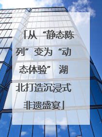 从“静态陈列”变为“动态体验” 湖北打造沉浸式非遗盛宴