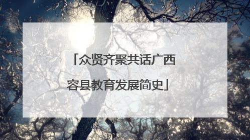 众贤齐聚共话广西容县教育发展简史
