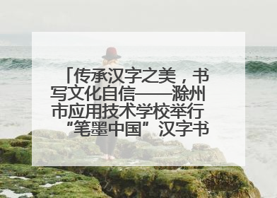 传承汉字之美，书写文化自信——滁州市应用技术学校举行“笔墨中国”汉字书写比赛表彰大会