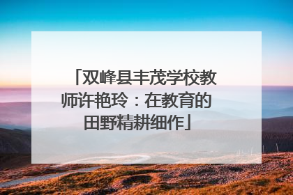 双峰县丰茂学校教师许艳玲：在教育的田野精耕细作