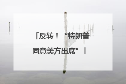 反转！“特朗普同意美方出席”