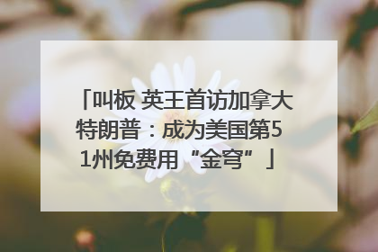 叫板 英王首访加拿大 特朗普：成为美国第51州免费用“金穹”