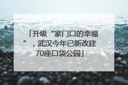 升级“家门口的幸福”，武汉今年已新改建70座口袋公园