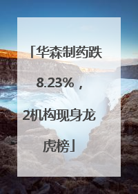 华森制药跌8.23%，2机构现身龙虎榜