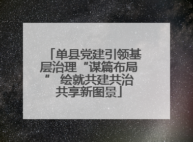 单县党建引领基层治理“谋篇布局” 绘就共建共治共享新图景