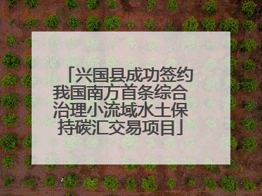 兴国县成功签约我国南方首条综合治理小流域水土保持碳汇交易项目