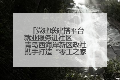 党建联建搭平台 就业服务进社区——青岛西海岸新区政社携手打造“零工之家”就业服务新阵地