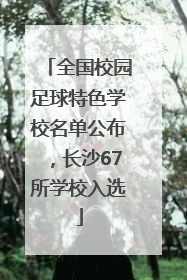 全国校园足球特色学校名单公布，长沙67所学校入选