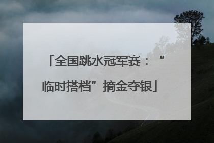 全国跳水冠军赛：“临时搭档”摘金夺银